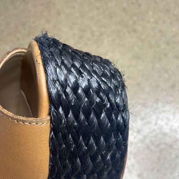 Nine West Unstopable Leather and Grass Wrapped Wedge Sandals 7 - Picture 12 of 12